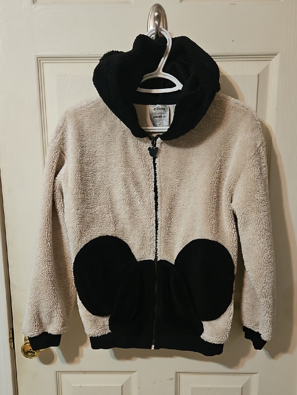 Kids Plush Zip-Up Jacket with Mickey Ear Hoodie